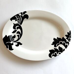 Martha Stewart Collection Lisbon Large Oval Serving Platter Black White Macy’s